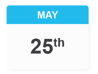 calendar-date 25th May 2018