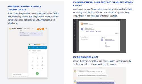 RingCentral integrates with Teams.