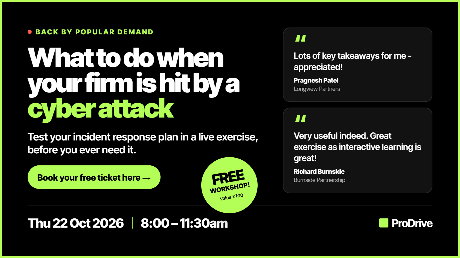 What to Do When Your Firm Is Hit by a Cyber Attack: Breakfast Workshop